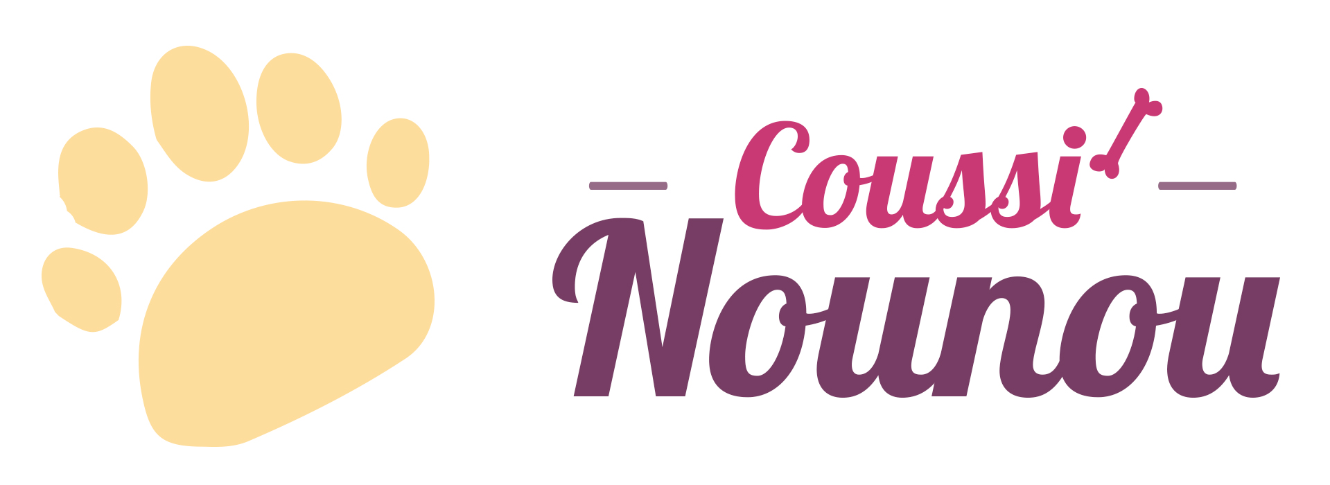 Logo Coussinounou garde de chiens et chats.